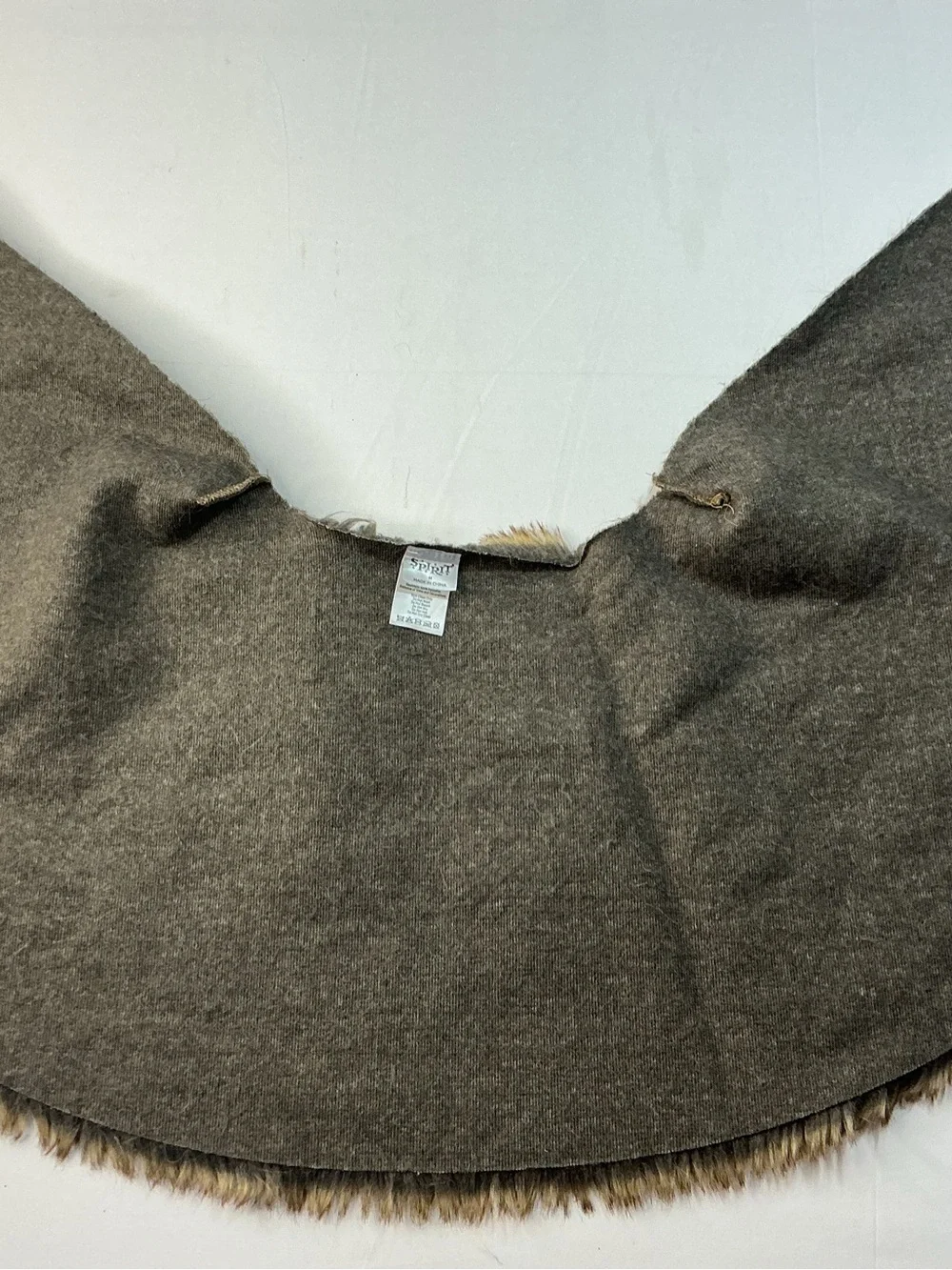 Spirit Faux Fur Shawl in Brown and Tan - Picture 4 of 8